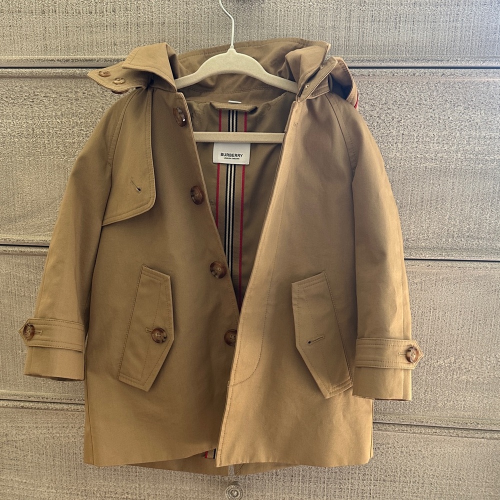 Burberry Kids Tan Hooded Trenchcoat